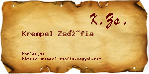 Krempel Zsófia névjegykártya